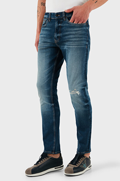 BOSS Streç Pamuklu Regular Fit Normal Bel Düz Paça Jeans Erkek KOT PANTOLON 50534683 405