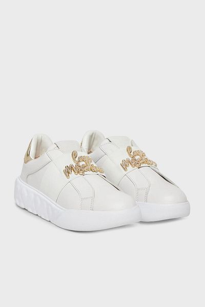 Love Moschino Stone Logo Leather Sneaker Shoes Shoes Ja15064G1Mia610A