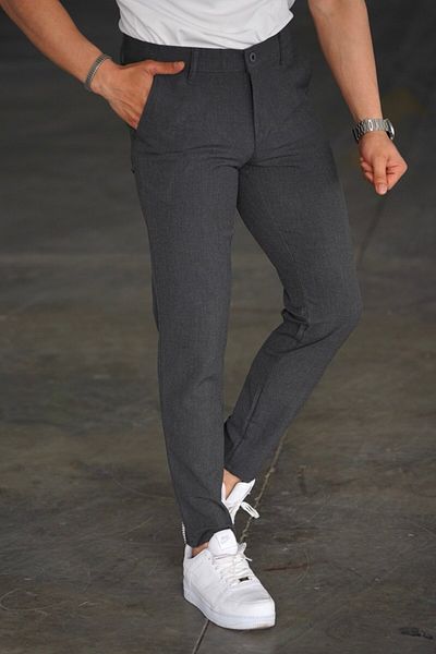 JACK CAPRİO Men's a Quality Old Money Cotton Lycra Flexible Belt Fabric Pants