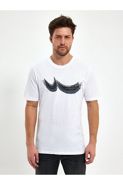 Ltb Κοντό μανίκι Crew Neck Κανονικό λευκό μπλουζάκι