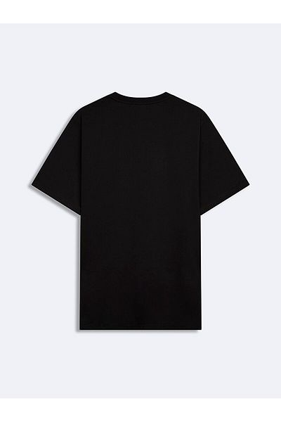 Ltb Short Sleeve Crew Neck Slogan Printed Regular Black T-Shirt