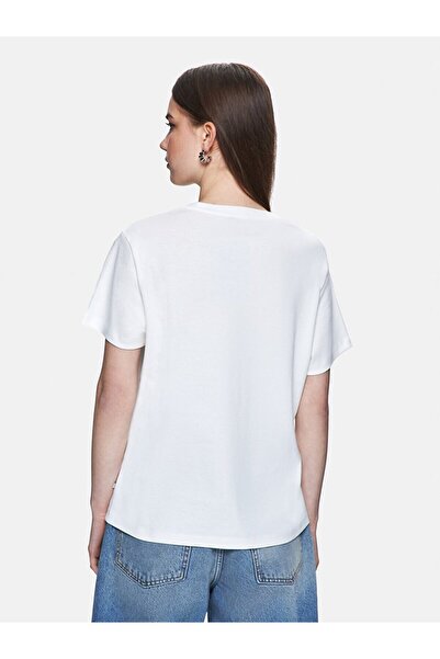 Ltb Ριμπ με σλόγκαν Κανονικό λευκό μπλουζάκι