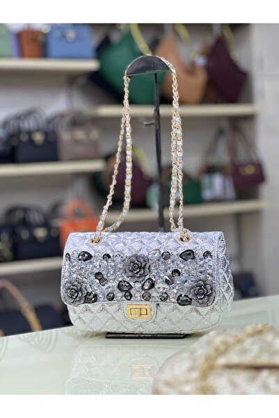 OUEEN ELİZABETH КРИСТАЛЬНИЙ КАМІНЬ І КВІТКОВІ ДЕТАЛІ, ЯСКРАВА «СЕРЕДНЬОГО РОЗМІРУ» ЖІНОЧА СУМКА НА ПЛЕЧЕ