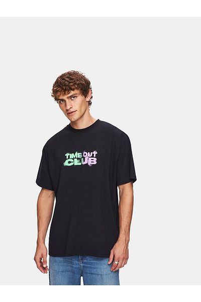 Ltb Crew Neck Short Sleeve Printed Regular Black T-Shirt