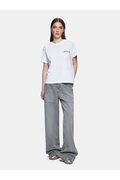Ltb Tricou alb cu slogan Ribbed Regular