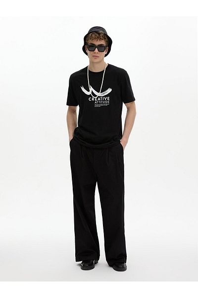 Ltb Crew Neck Short Sleeve Regular Black T-Shirt