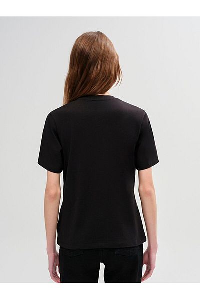 Ltb Slogan Printed Short Sleeve Black T-Shirt
