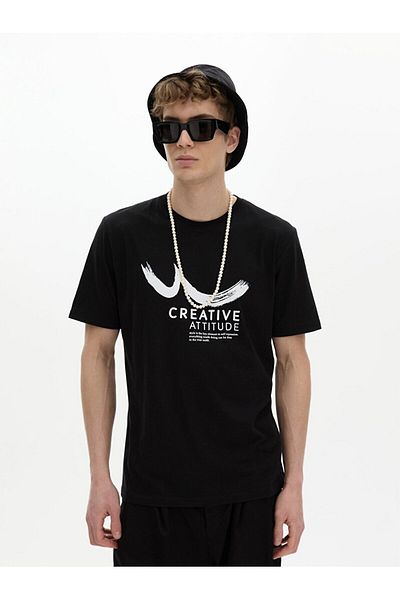 Ltb Crew Neck Short Sleeve Regular Black T-Shirt