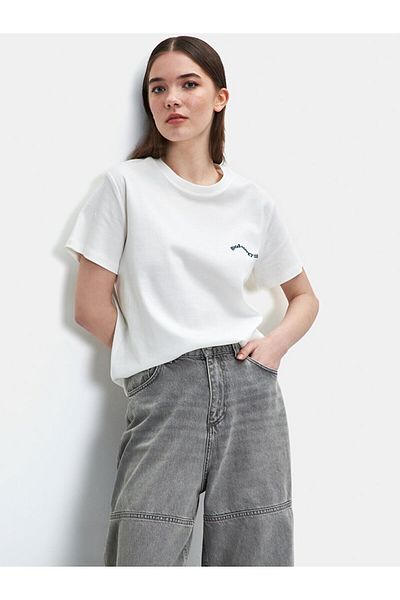 Ltb Tricou alb cu slogan Ribbed Regular