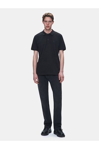 Ltb Κανονικό μαύρο μπλουζάκι με κοντό μανίκι Polo Neck