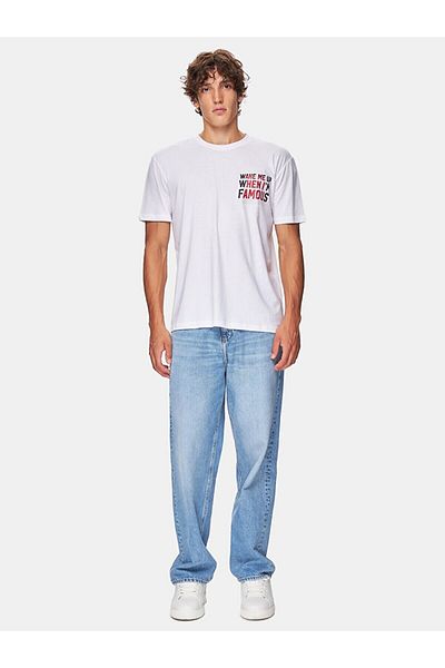 Ltb Κοντό μανίκι Crew Neck Κανονικό λευκό μπλουζάκι