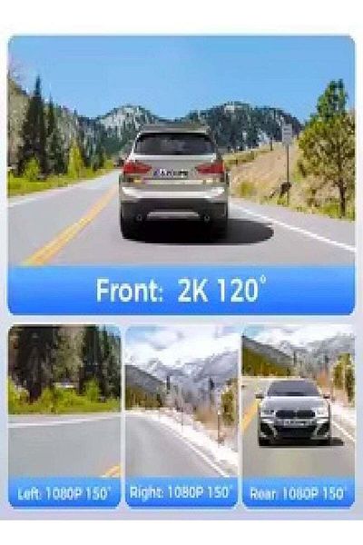 Generic M660 Dash Cam 2K+3*1080P 4CH Car DVR,3”Screen Dash Cam with Night Vision,Built-in GPS