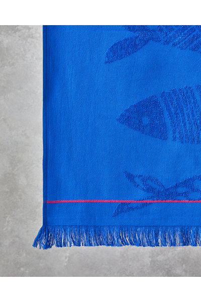 English Home Prosop de plajă din bumbac pește acvatic 70x140 cm Albastru Indigo