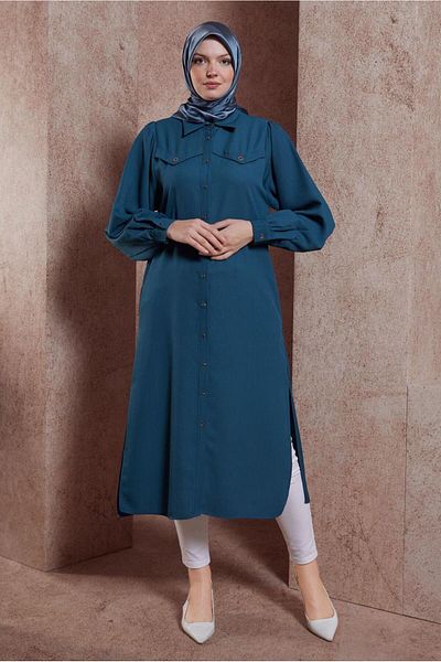 Alvina Long Shirt Collar Tunic 43860