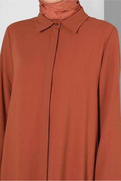 Alvina Long Tunic - Floral Pattern, Shirt Collar, 43790