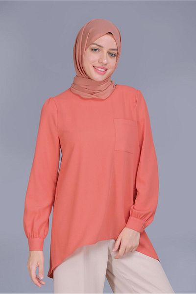 Alvina جولة الرقبة جيب تونك 40732