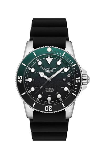 Quantum QUANTUM BAR1115.371 Men Automatic Display Watch & Silicone Strap Black