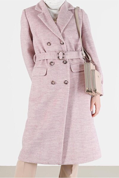 Alvina BUTTONED BELLY CROWACE COLLAR COAT 90282