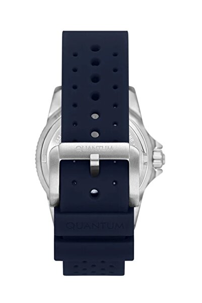 Quantum QUANTUM BAR1115.399 Men Automatic Display Watch & Silicone Strap Dark Blue