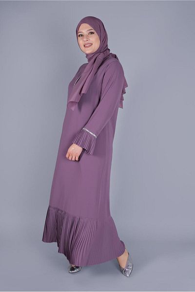 Alvina Φόρεμα με πλισέ με φαρδύ μανίκι και πέτρα - 20059