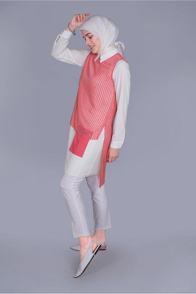 Alvina 41602 Model Double Tunic with Pocket Detail