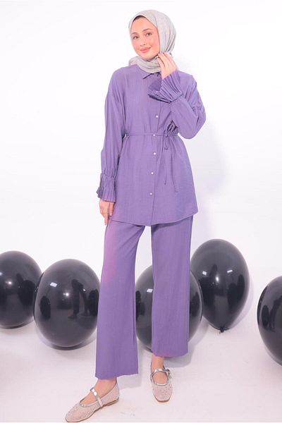 TRENDTESETTÜR Purple Pleated Epic Tactical Panhose Suit t 3474