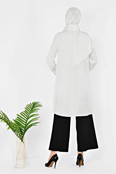 Alvina Collar Brochet Tunic with Volan Detail 4939