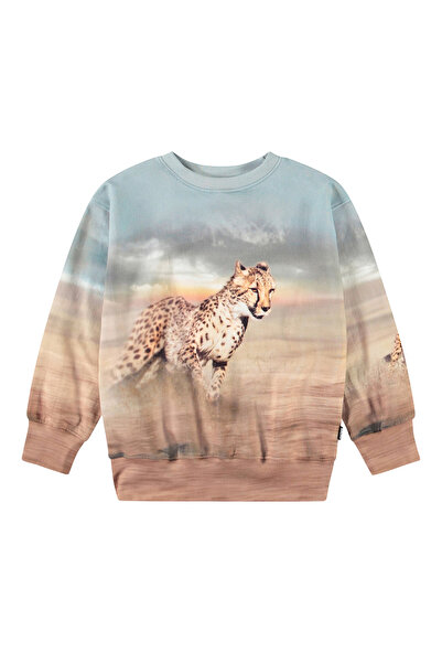 MOLO سويت شيرت بنمط الفهد المرح للأطفال