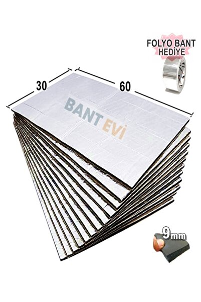 BANT EVİ 10 Adet 60x30cm Folyolu Oto Ses Isı Yalıtım Pedi Gürültü Ve Isı Kalk...