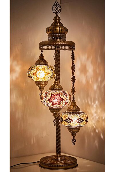 DEZ Design Mozaik Lamba 3'lü Lambader Otantik Bohem Lamba