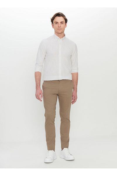 ALTINYILDIZ CLASSICS Altınyıldız Classics Κανονική μέση Κανονικό πόδι Slim Fit Μπεζ ανδρικό παντελόνι ACE 001252192 _ΜΠΕΖ