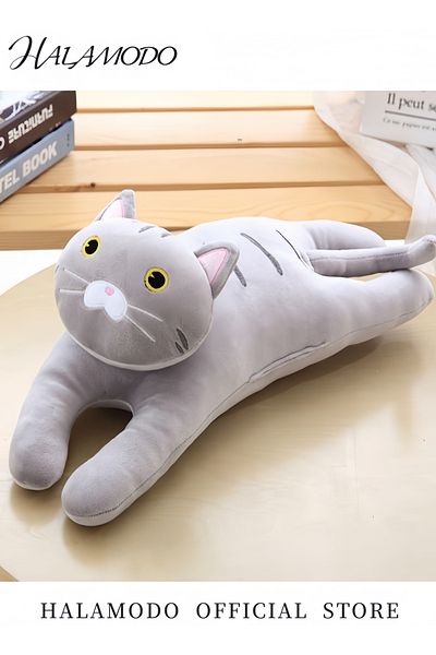 HALAMODO Plush Hugging Pillow Lovely Plush Cat Doll Soft Kitten Cat Stuffed Animals Toy Sleeping Pillow Toy