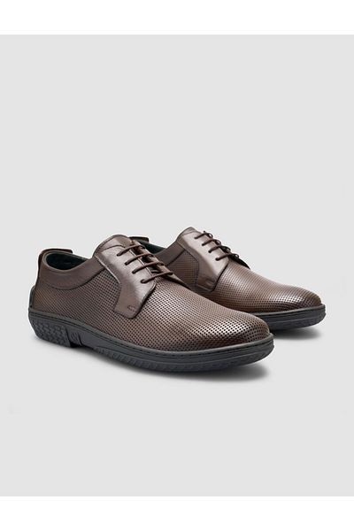 Cabani 100% Genuine Leather Brown Men's Casual Shoes