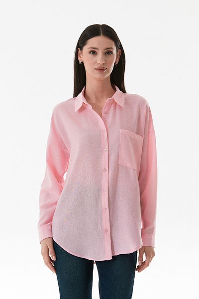 Fulla Moda Basic Single Pocket Oversize Shirt