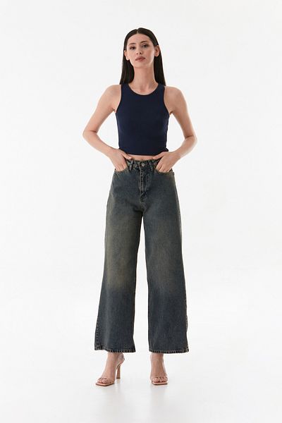Fulla Moda Basic Ribbed Halter Neck Modal Body
