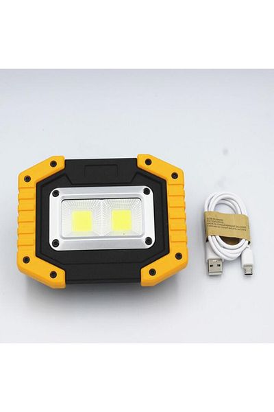 Ekaiou LITHIUM ION With 2 Battery Package A Rechargeable LED Work Light COB 30W Portable Waterproof For Out
