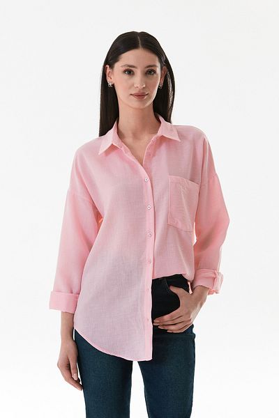 Fulla Moda Basic Single Pocket Oversize Shirt
