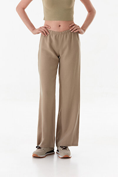 Fulla Moda Elastic Waist Low Waist Modal Palazzo Trousers