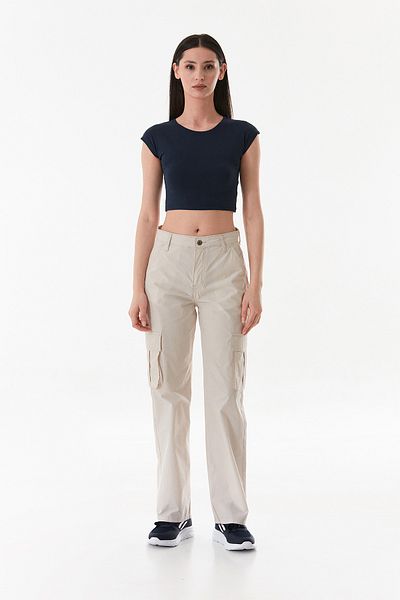 Fulla Moda Basic Crew Neck Crop T-Shirt