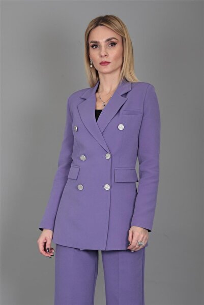 ÖNDER ÖZSOY Erkek Yaka Kuruvaze Blazer Ceket-Lila