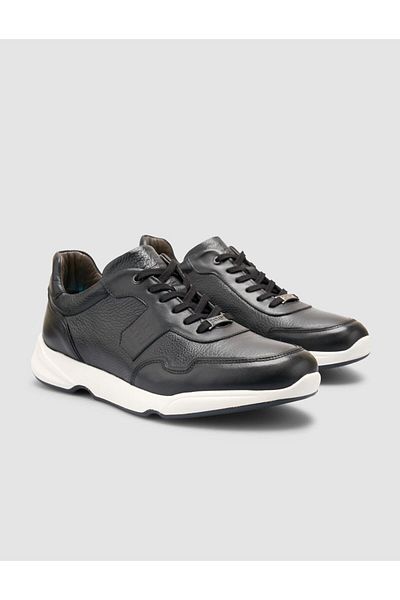 Cabani 100% Genuine Leather Black Men's Sneakers