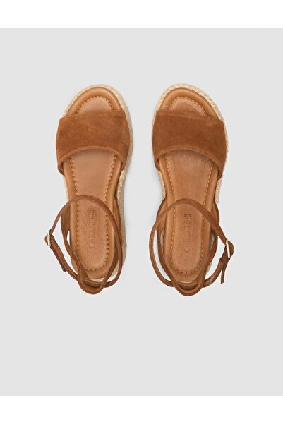 Cabani 100% Genuine Leather Tan Women's Suede Sandals