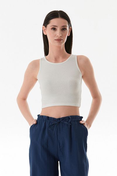 Fulla Moda Basic Ribbed Halter Neck Modal Body
