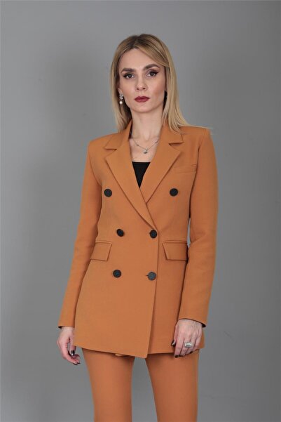 ÖNDER ÖZSOY Erkek Yaka Kuruvaze Blazer Ceket-Taba