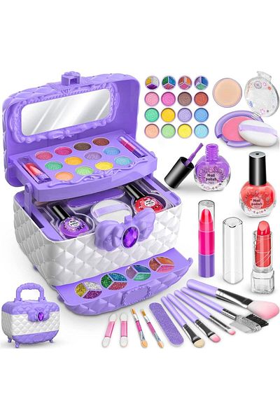 COOYA Kids Makeup Kit, Safe & Non-Toxic, Princess Dress Up, for 3-12 Year Old Toddler Girl