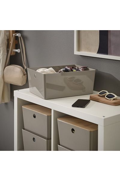 IKEA KUGGIS Box, Beige, 26x35x15 cm – Stylish & Practical Storage Solution