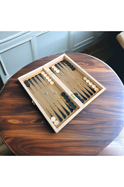 Genel Markalar Katlanır Ahşap Satranç ve Tavla Seti Sevgiliye, Arkadaşa Hediyelik 1.Sınıf Kalite Mini Boy