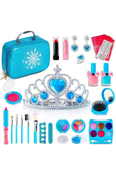 COOYA 32PCS Kids Makeup Kit for Girls, Washable, Safe and Non-Toxic, 3-12 Year Old Girls for Birthday Gift