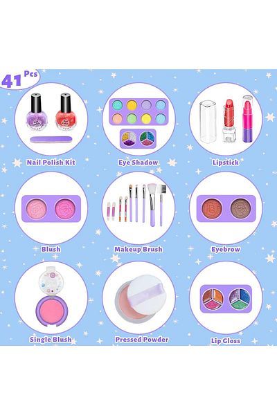 COOYA Kids Makeup Kit, Safe & Non-Toxic, Princess Dress Up, for 3-12 Year Old Toddler Girl