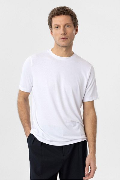 Antioch White Regular Fit Basic Men's T-Shirt